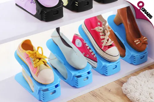 For QR19 Stack up your Footwear with a Set of 2 Space Saving Shoe Organizers! (QR54 Value)
